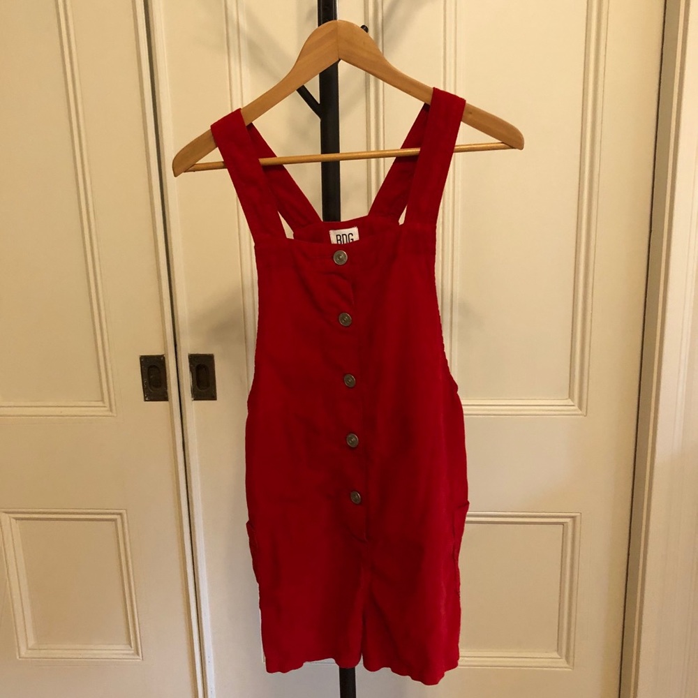 BDG Urban Outfitters Red Shorts Overalls